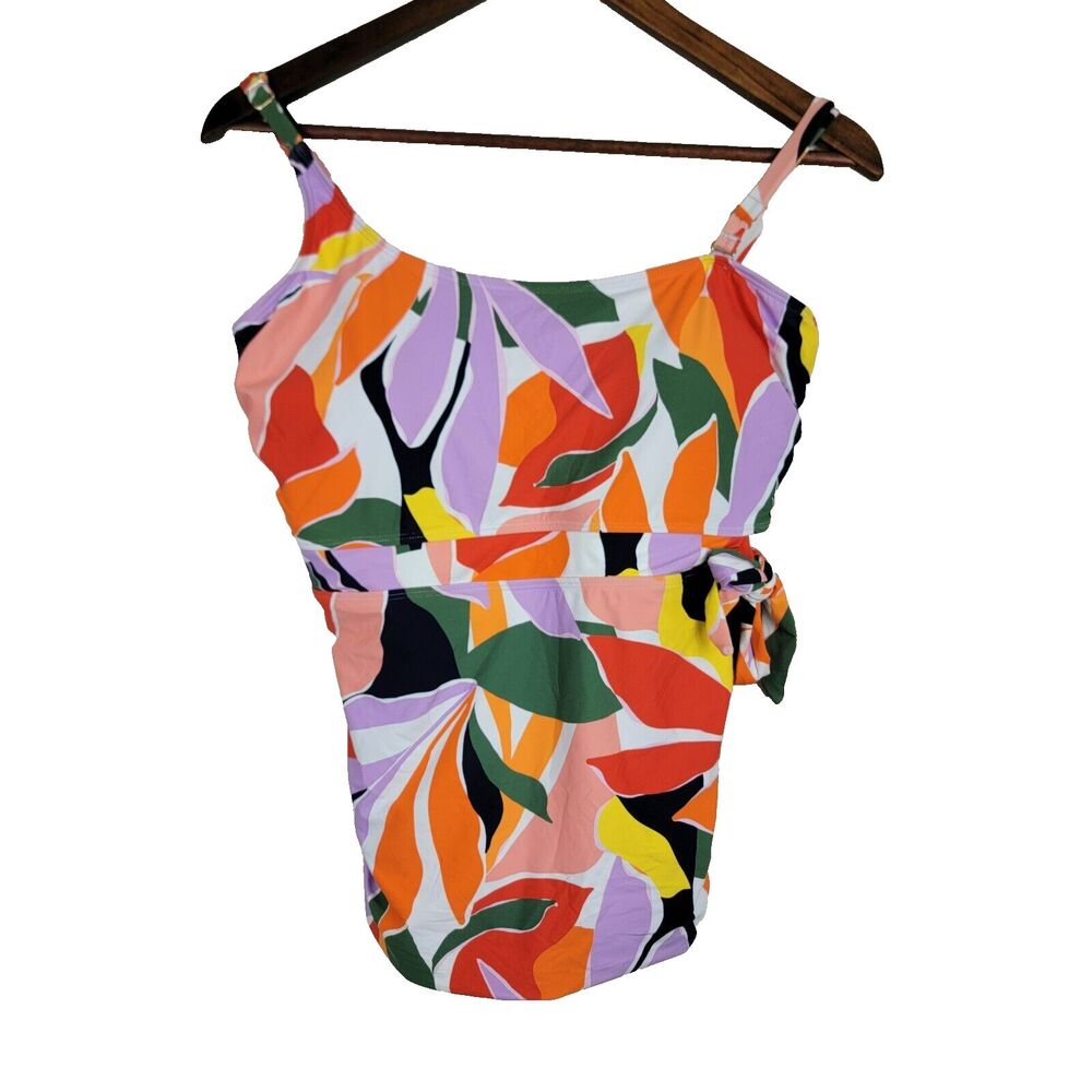 Anne Cole Women's Size XL Tankini Top Beach Tropical